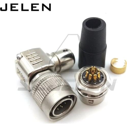 Camera power plug 10 pin 90 degree elbow, Hirose Connector 10pin Plug and socket , HR10A-10P-10P/HR10A-10R-10S