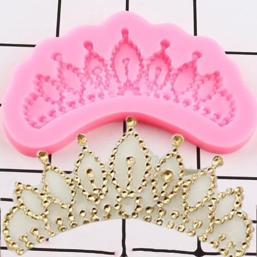 Crown Silicone Mold Cake Border Fondant Molds Wedding Cake Decorating Tools Candy Making Mould Chocolate Gumpaste Moulds