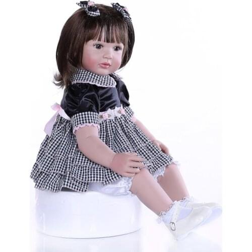 Good quality 60cm Real baby size reborn toddler princess Silicone vinyl adorable Lifelike Bonecas girl doll bebe reborn menina