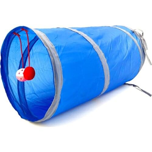 Cat Tunnel Toy Funny Pet 2 Holes Play Tubes Balls Collapsible Crinkle Kitten Toys Puppy Ferrets Rabbit Play Dog Channel Tubes