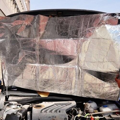 Universal Car Hood Engine Firewall Heat Mat Deadener Sound Insulation Deadening Aluminum Foil Sticker Shield Mat