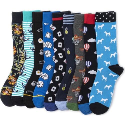 Spring New Arrived Happy Socks Men Funny Art British Style Streetwear Hip Hop Animals Characters Designer Crew Sock Gift for Men
