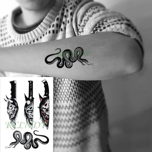 Waterproof Temporary Tattoo Sticker prajna pattern knife snake animal fake tatto flash arm tatoo body art for girl women men