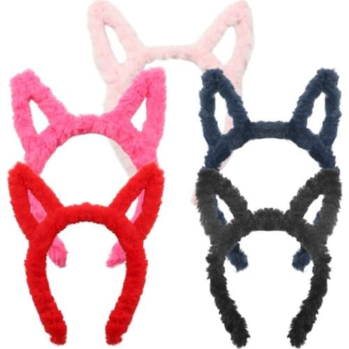 1PC Girls Women Faux Fur Headband Fox Ears Headband Lovely Girl SPA Wash Hairband for Party Hair Accessories
