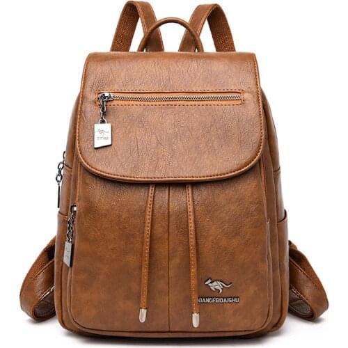 Lady Travel Backpack School Bags for Teenage Girls New High Quality Leather Backpacks Women High Capacity Shoulder Bag