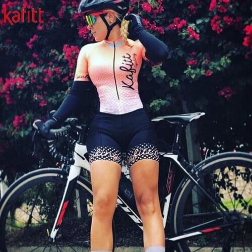 Kafitt Pro Team Triathlon Women Short Sleeve Cycling Suit Tights Set One-piece Swimsuit Macaquinho Ciclismo Feminino Sweatshirt