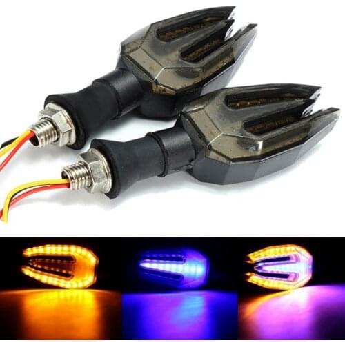 1Set Universal Motorcycle LED Turn Signals Indicator Flashing Lights blinkers Motorcycle Indicators Turn Signal Amber Bule Color