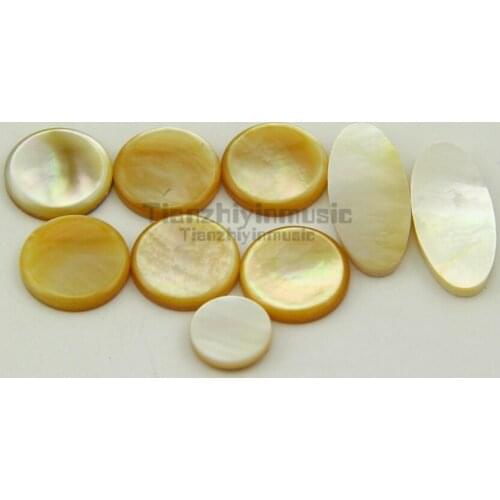 1set=9pcsSaxophone real mother of pearl key buttons inlays sax part Black