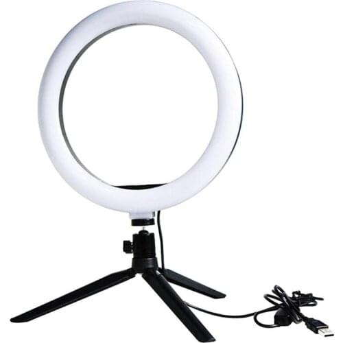10 Inch Led Selfie Light Ring Camera Phone Holder Makeup Photography Mode Light Stand Camera Mini Lamp