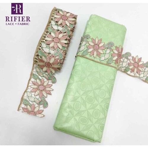 100% Egypt Cotton Bazin Riche Lace With Embroidered Ribbon For Crafts For Sewing Bride Or Bridesmaids Ribbon Dry Lace Fabrics