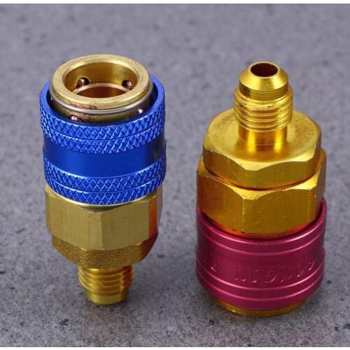 2 PCS R134a Quick Connectors Auto Car Air Conditioning Quick Coupler Adapter