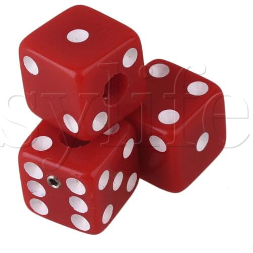 3Pcs Creative Dice Guitar Volume Control Knobs Plastic with Wrench Red