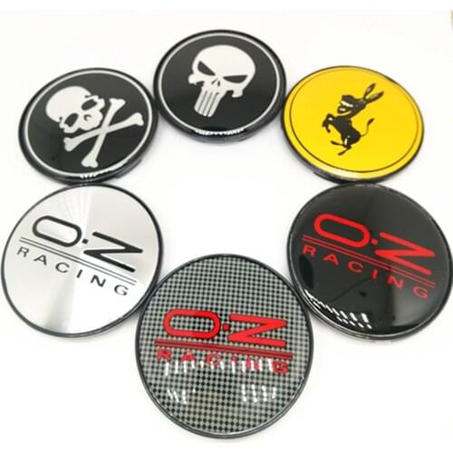 4pcs 68mm Skull Wheel Center Cap Car Rims Hubcaps Cover Donkey OZ Emblem Badge Hub Car Styling Accessories 65mm Sticker