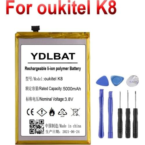 5000mah 3.8V Battery for oukitel K8 18:9 Full Display 6.0''FHD Mobile Phone for OUKITEL K8 battery