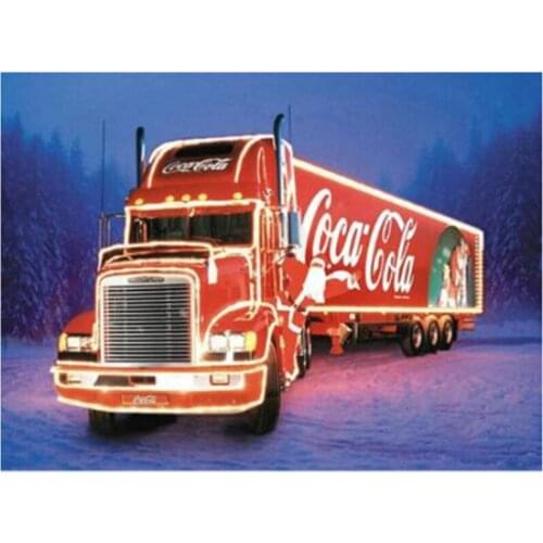 5D DIY Full Square/Round Cartoon Christmas Truck Diamond Painting Embroidery Inlaid Mosaic Picture Living Room Decor FC611