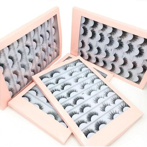 5/10/16 Pairs 3D Mink Lashes Pack in Bulk,Messy Fluffy Volume Long Faux Cils,Mixed Dramatic Natrual Mink Eyelashes Packaging