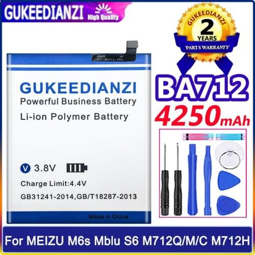 GUKEEDIANZI Battery 4250mAh BA712 for MEIZU M6s Meilan S6 Mblu S6 M712H M712c, M712M, M712Q, M712Q-B Batteries