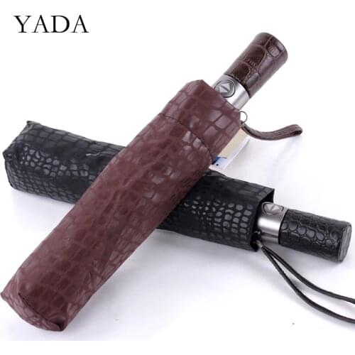 YADA New Fashion Crocodile Print Automatic Umbrella Women Man UV Rainproof Umbrella Parasol Rain Sun Light Umbrellas YD200308
