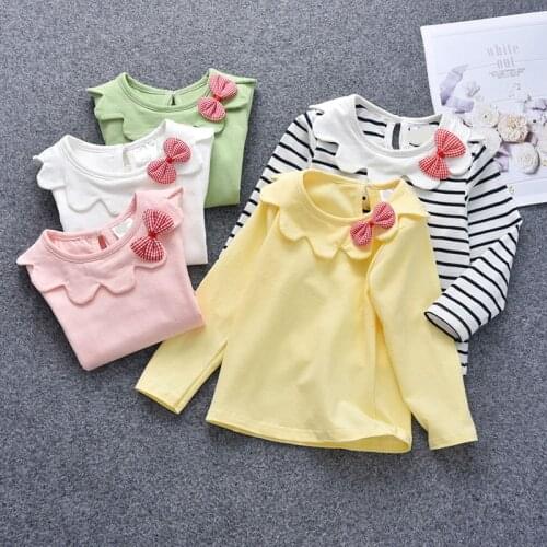 Baby Girls Blouses Cotton Children Tops Autumn Girl Blouse Kids Spring Clothes Girls Shirt Long Sleeve infant toddlers bottoming