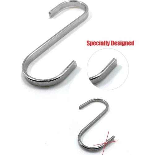 BMBY-Set of 10 S Stainless Steel Suspension Hooks for Kitchen Cookware or Butcher Meat