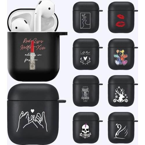 Soft Silicone Earphone Cases for Apple Airpods 1st/2nd Gen Simple Cute Pattern Charging Box Bluetooth Wireless Headphone Cover