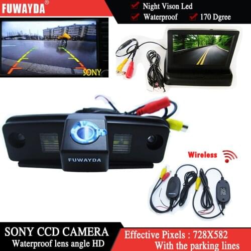 FUWAYDA Wireless Color SONYCCD Chip Car Rear View Camera for SUBARU Forester/Outback/Impreza Sedan+4.3 Inch foldable LCD Monitor