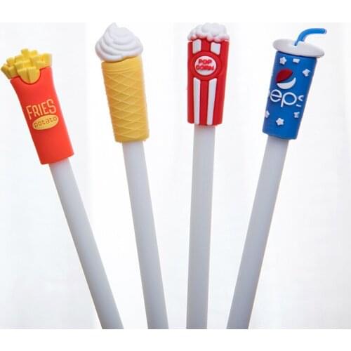 Ellen Brook 1 Pcs Kawaii Fast Food Cute Stationery Office School Supply Fries Cola Ice Cream Popcorn Creative Pretty Gel Pen
