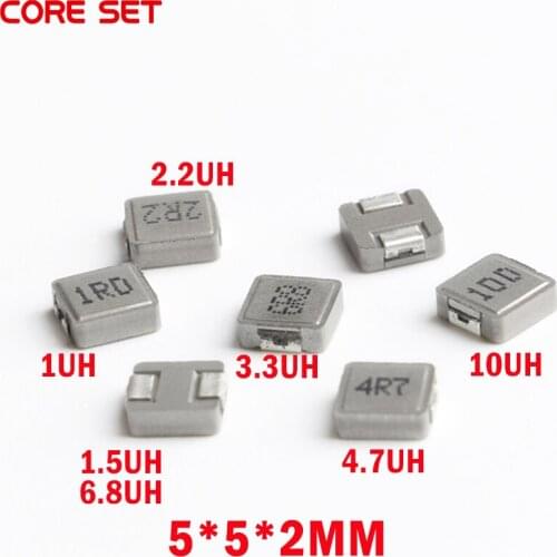 50pcs SMD Power Inductors 0520 1UH 2.2UH 3.3UH 4.7UH 6.8UH 10UH Chip Inductor 0520 5*5*2 1R0 2R2 3R3 4R7 6R8 100