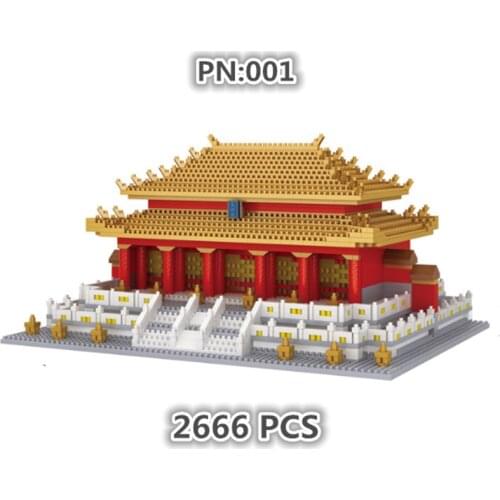 2666+Pcs Chinese Architecture City Palace Model DIY Diamond Hall Of Supreme Harmony Building Blocks Bricks Kit Children Toys