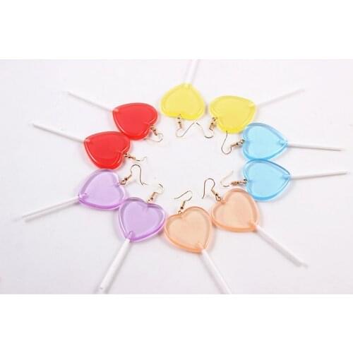 Cute Heart Lollipop Earrings candy costume trendy Style woman girl Jewelry Drop shipping