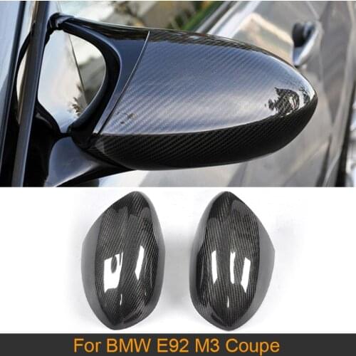 DRY Carbon Car Rear View Mirror Covers Caps for BMW 3 Series E92 M3 Coupe 2008 - 2013 Side Mirror Covers Caps Shell Add On