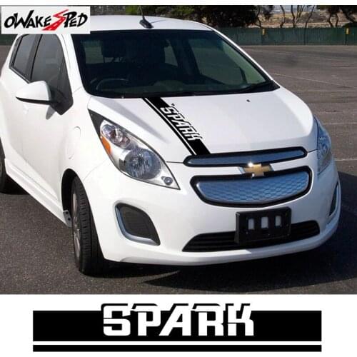 Car Hood Bonnet Sticker For Chevrolet Spark Sport Stripes Auto Engine Cover Decor Vinyl Decals Exterior Accessories