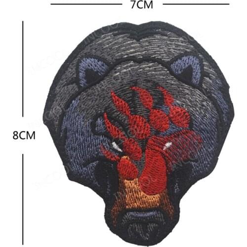 Bear Claw Embroidery Patch K9 Red Bear Military Patches Tactical Combat Emblem Appliques Embroidered Badges Drop Shipping