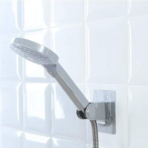 ABS Adhesive Shower Head Holder Wall Mounted Movable Bracket Powerful Support Douche for Bathroom Suction Bracket Fitting Stand