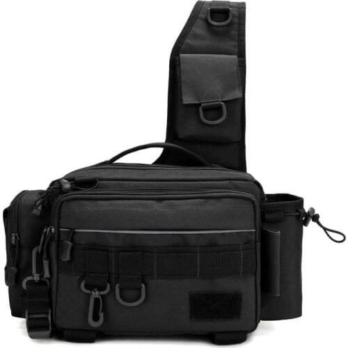 Nylon Fishing Tackle Bags Multifunctional Single Shoulder Crossbody Bag Waist Pack Fish Lures Storage Carp Fishing Rod Reel Bag