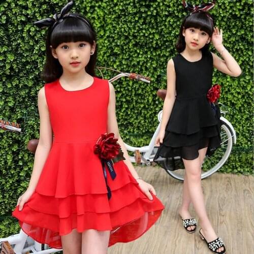 New Summer Baby Girls Party Dress Children Wear Clothing Girls Clothes chiffon Floral Print Princess Dress Kids Baby Dresses