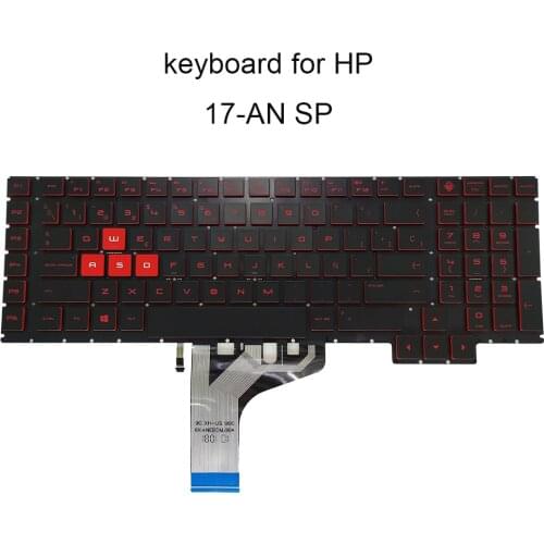 OVY backlight keyboard for HP OMEN 17 AN an013tx black laptop keyboards red keys SP Spanish NSK XH0BQ repair parts Fashion