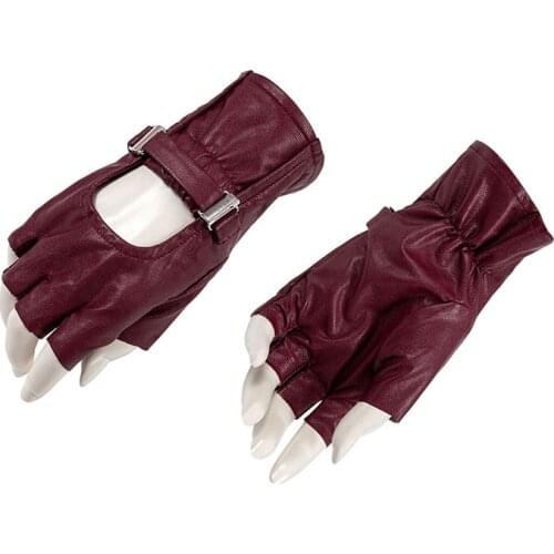 Halloween Civil War Wanda Gloves Cosplay Scarlet Witch Costume Adult Women Half fingers Gloves