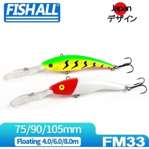 Deep Tail Dancer Super Diving Minnow Lure 105mm 23g 90mm 14.3g 75mm 10g Hard Plastic Wobbler Bait For Trout Bass Pike