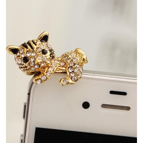 Lovely Lie Kitty Full Of Diamonds Anti Dust Plug For Iphone6 6s For Andriod And All 3.5mm Earphone Jack Plug