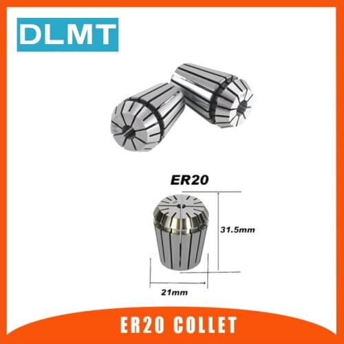 1pcs ER20 1-13MM 1/4 6.35 1/8 3.175 1/2 12.7 1 1.5 2 2.5 3 4 5 6 7 8Spring Collet Set For CNC Engraving Machine Lathe Mill Tool