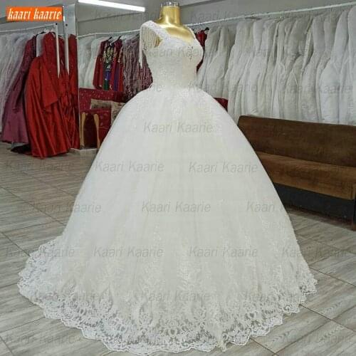 Luxury Ivory Wedding Gowns Lace Up 2020 hochzeitskleid White Sleeveless Appliqued Tulle Fluffy Ball Gown Bridal Dresses Arabic