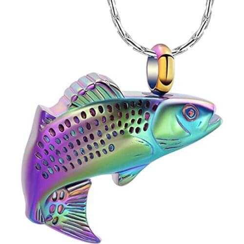 Fish Cremation Jewelry for Ashes Memorial Ashes Keepsake Urn Necklace for Ashes