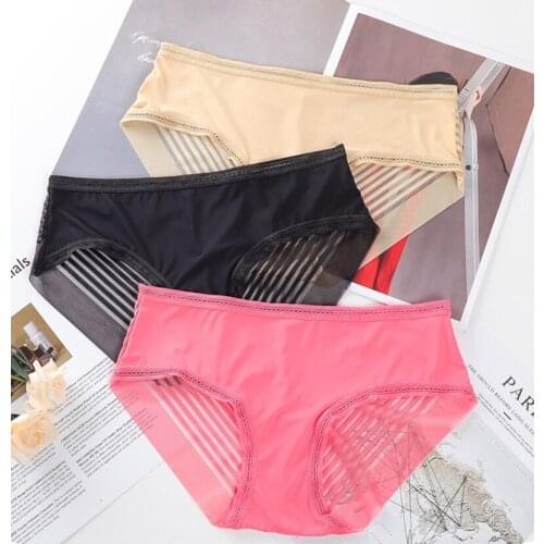 Sexy Ultra-Thin Ice silk Low Waist Breathable sexy underwear panties Ultra-Thin womens underpants pants female underwea