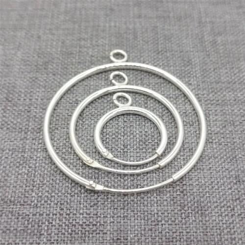 4prs of 925 Sterling Silver Earring Hoops Open Ring Endless Hoop Ear Component