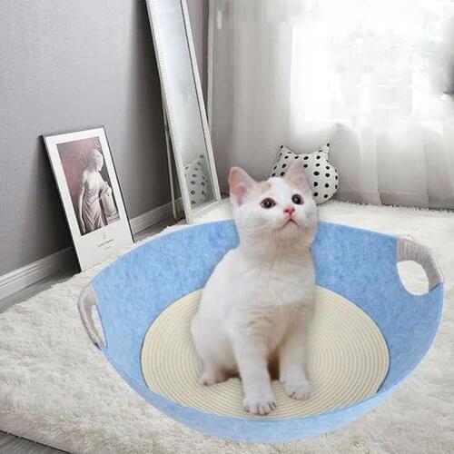 Cute Simple Easy Cleaning Four Seasons Universal Cat Mat Cat Bed Puppy Kennel Plate Felt Cat House Cat Sleeping Bag Pet Bed
