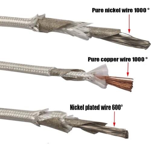 Mica wire 500/600/1000 Degree Electromagnetic Heating Cable Nickel Plated Pure Nickel Pure Copper Refractory Wire 2M/lot