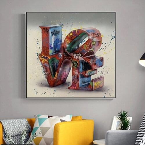 Modern Abstract Graffiti Street Art Love Wordart Posters And Prints Canvas Painting On Wall Decor Mural Pictures For Living Room