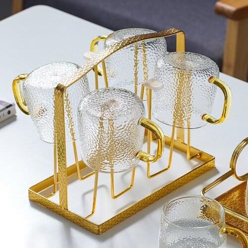 Home Decoration Light Luxury Cup Holder Water Cup Holder Creative Home with Tray Set