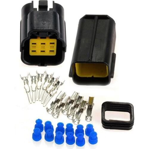 1Set 6 Pin Waterproof Electrical Connector Sealed 1.8mm AWG Terminal Heat Shrink Car Motorcycle Electrical Wire Connector Plug